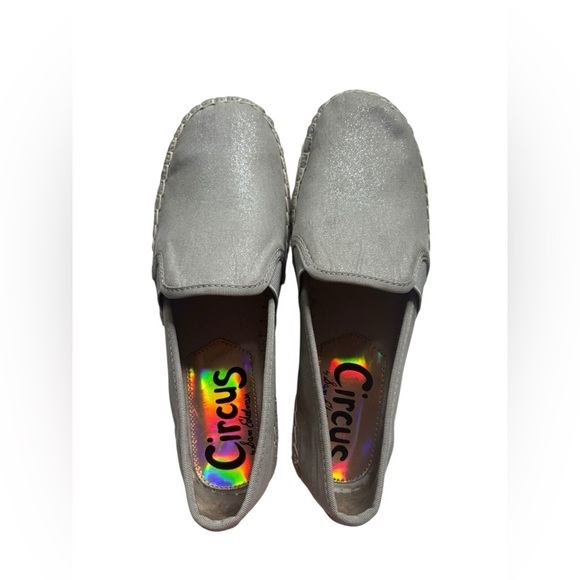 Circus by Sam Edelman Christina Silver Sparkle Slip on Espadrille Size 7 - Picture 4 of 10